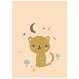 Petit Monkey - Poster Leopard pastel peach 42 x 29,7 cm