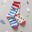 Rockahula Kids 2 pary skarpetek dla dziewczynki Cherry Stripe roz 17-19 cm