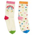 Rockahula Kids 2 pary skarpetek dla dziewczynki Rainbow Hearts roz 20-23 cm