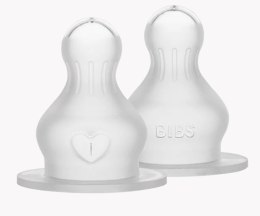 BIBS Antykolkowy smoczek silikonowy wymienny do butelek BIBS, średni przepływ, 2 PACK