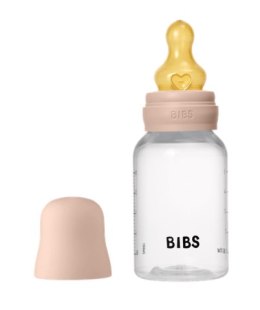 BIBS BUTELKA PLASTIC PP ze smoczkiem antykolkowym z kauczuku naturalnego, pojemność 150 ml, BLUSH