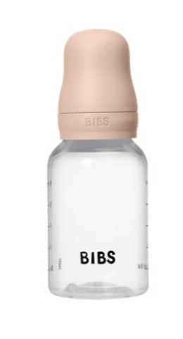 BIBS BUTELKA PLASTIC PP ze smoczkiem antykolkowym z kauczuku naturalnego, pojemność 150 ml, BLUSH