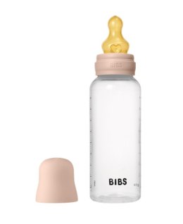 BIBS BUTELKA PLASTIC PP ze smoczkiem antykolkowym z kauczuku naturalnego, pojemność 270 ml, BLUSH