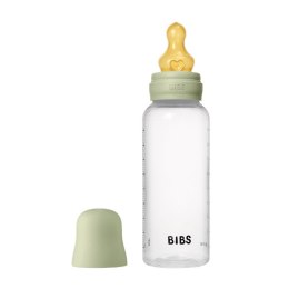 BIBS BUTELKA PLASTIC PP ze smoczkiem antykolkowym z kauczuku naturalnego, pojemność 270 ml, SAGE