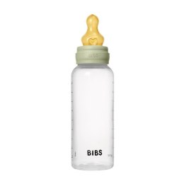 BIBS BUTELKA PLASTIC PP ze smoczkiem antykolkowym z kauczuku naturalnego, pojemność 270 ml, SAGE