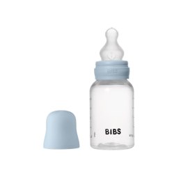 BIBS BUTELKA PLASTIC PP ze smoczkiem antykolkowym z silikonu medycznego, pojemność 150 ml, BABY BLUE