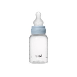 BIBS BUTELKA PLASTIC PP ze smoczkiem antykolkowym z silikonu medycznego, pojemność 150 ml, BABY BLUE