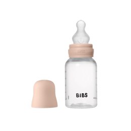 BIBS BUTELKA PLASTIC PP ze smoczkiem antykolkowym z silikonu medycznego, pojemność 150 ml, BLUSH