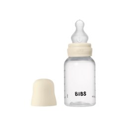 BIBS BUTELKA PLASTIC PP ze smoczkiem antykolkowym z silikonu medycznego, pojemność 150 ml, IVORY