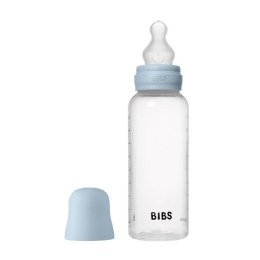 BIBS BUTELKA PLASTIC PP ze smoczkiem antykolkowym z silikonu medycznego, pojemność 270 ml, BABY BLUE