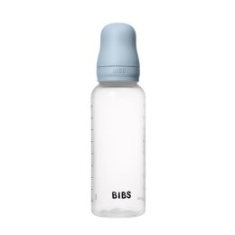 BIBS BUTELKA PLASTIC PP ze smoczkiem antykolkowym z silikonu medycznego, pojemność 270 ml, BABY BLUE