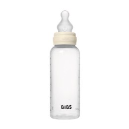 BIBS BUTELKA PLASTIC PP ze smoczkiem antykolkowym z silikonu medycznego, pojemność 270 ml, IVORY