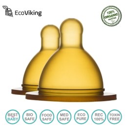 Eco Viking Antykolkowy Smoczek Hevea Stage 1 Wide dla Noworodków 2 PACK