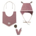 Hi Little One zawieszka do smoczka BOHO LEO Mauve Pom Pom