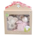 Meiya & Alvin - Zestaw prezentowy Baby Shower Set z lalką przytulanką i gryzakiem z organicznego kauczuku Hevea Meiya Mouse