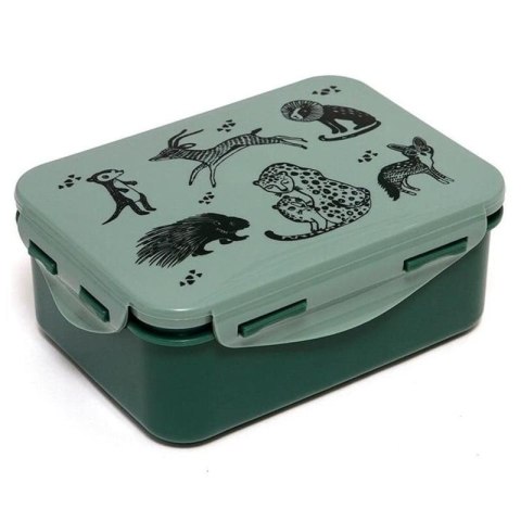 Petit Monkey - Śniadaniówka Lunchbox Black Animals Salie