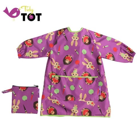 Tidy Tot - śliniak fartuszkowy długi z kieszonką Coverall Bib Plum Purple