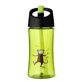 Carl Oscar Transparentny bidon ze słomką 350 ml Lime - Monkey