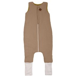 Hi Little One śpiworek dwustronny z nogawkami TOG 1,5 BIO muślin SLIM BAG DARK OAK/OLIVE roz M