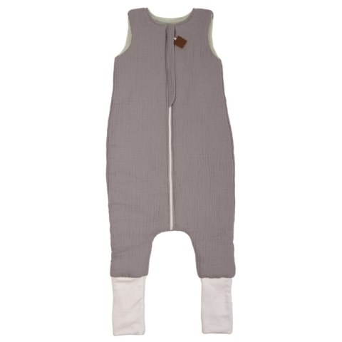 Hi Little One śpiworek dwustronny z nogawkami TOG 1,5 BIO muślin SLIM BAG GREY/MINT roz S