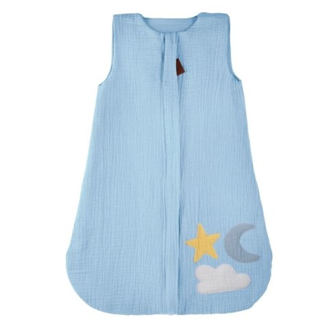 Hi Little One śpiworek do spania dla Noworodka TOG 1,0 BIO muślin DAY & NIGHT Baby Blue S