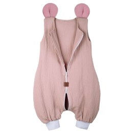 Hi Little One śpiworek do spania z nogawkami dla Niemowlaka TOG 1,0 BIO muślin MOUSE Blush/Baby Pink roz S