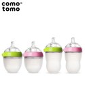 COMOTOMO - 2 antykolkowe butelki silikonowe MOM'S BREAST 150 ml Green NEWBORN 2 pack