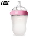 COMOTOMO - 2 antykolkowe butelki silikonowe MOM'S BREAST 250 ml Pink BABY