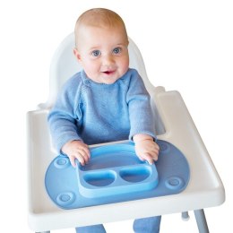 EasyTots silikonowy talerzyk trójdzielny z matą i lunchbox EasyMat Mini 2in1 BLUE