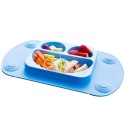 EasyTots silikonowy talerzyk trójdzielny z matą i lunchbox EasyMat Mini 2in1 BLUE