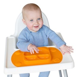 EasyTots silikonowy talerzyk trójdzielny z matą i lunchbox EasyMat Mini 2in1 ORANGE