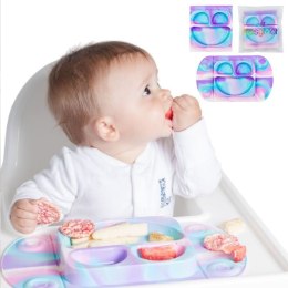 EasyTots silikonowy talerzyk trójdzielny z matą i lunchbox EasyMat Mini 2in1 UNICORN