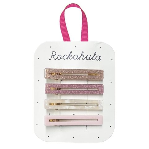 Rockahula Kids spinki do włosów dla dziewczynki 4 szt. Retro Acrylic Bar Pink