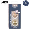 BIBS COLOUR 2-PACK BLUSH NIGHT & VANILIA NIGHT S Smoczek uspokajający kauczuk Hevea