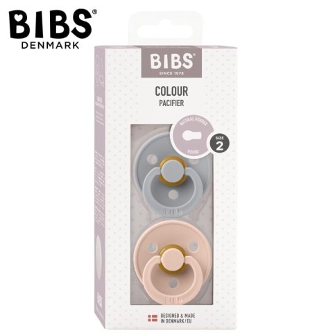 BIBS COLOUR 2-PACK CLOUD & BLUSH M Smoczek Uspokajający kauczuk Hevea