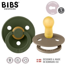 BIBS COLOUR 2-PACK HUNTER GREEN & DARK OAK M Smoczek Uspokajający kauczuk Hevea