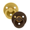 BIBS COLOUR 2-PACK MUSTARD & MOCHA M Smoczek uspokajający kauczuk Hevea