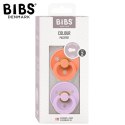 BIBS COLOUR 2-PACK PAPAYA & VIOLET SKY M Smoczek Uspokajający kauczuk Hevea