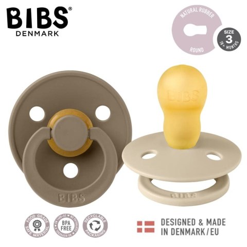 BIBS COLOUR 2-PACK VANILLA & DARK OAK L Smoczek Uspokajający kauczuk Hevea