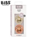 BIBS COLOUR 2-PACK VANILLA & PEACH M Smoczek Uspokajający kauczuk Hevea