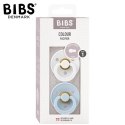 BIBS COLOUR 2-PACK WHITE & BABY BLUE S Smoczek Uspokajający kauczuk Hevea