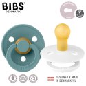 BIBS COLOUR 2-PACK WHITE & ISLAND SEA S Smoczek Uspokajający kauczuk Hevea